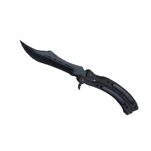 Butterfly Knife | Blue Steel (Well-Worn)